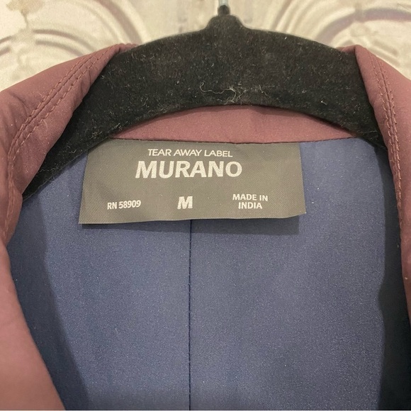 Murano Medium Blue Purple Solid Reversible Trench Coat Lightweight Jacket Button - Picture 6 of 14